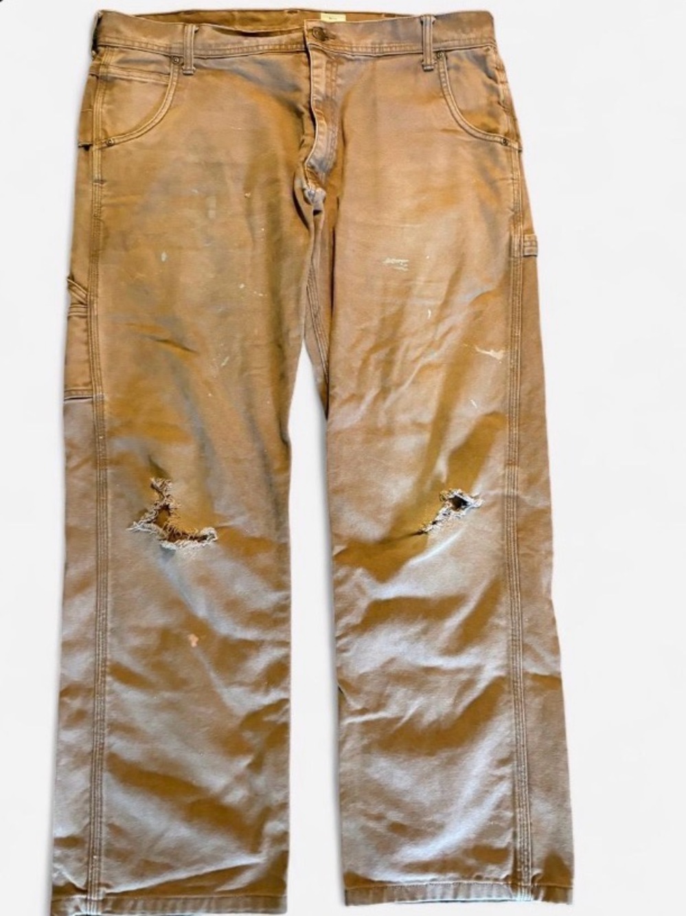 Brown distressed key pants